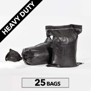 Heavy Duty PP Sandbags, Black (Polypropylene), 25ct