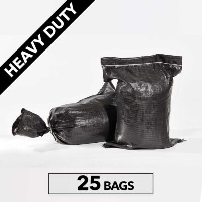 Heavy Duty PP Sandbags, Black (Polypropylene), 25ct