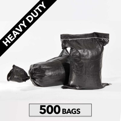 Heavy Duty PP Sandbags, Black (Polypropylene), 500ct