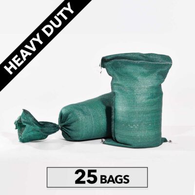 Heavy Duty PE Sandbags, Green (Polyethylene), 25ct