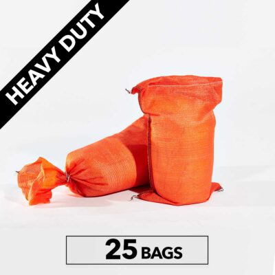 Heavy Duty PE Sandbags, Orange (Polyethylene), 25ct