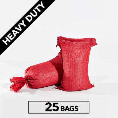 Heavy Duty PE Sandbags, Red (Polyethylene), 25ct