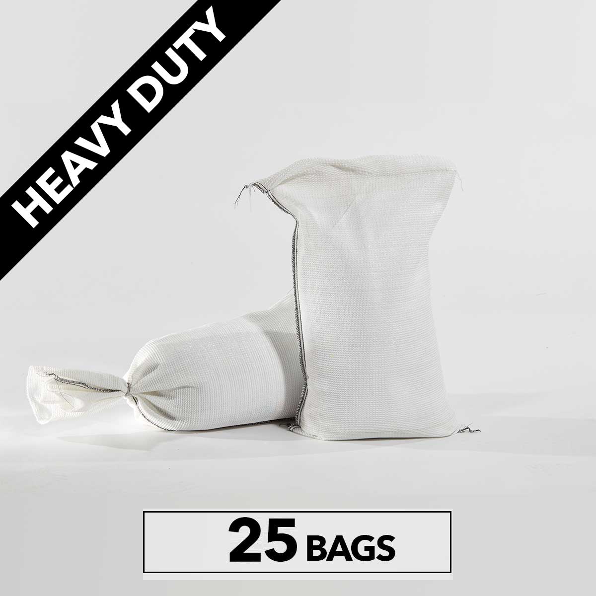 Heavy Duty PE Sandbags, White (Polyethylene), 25ct